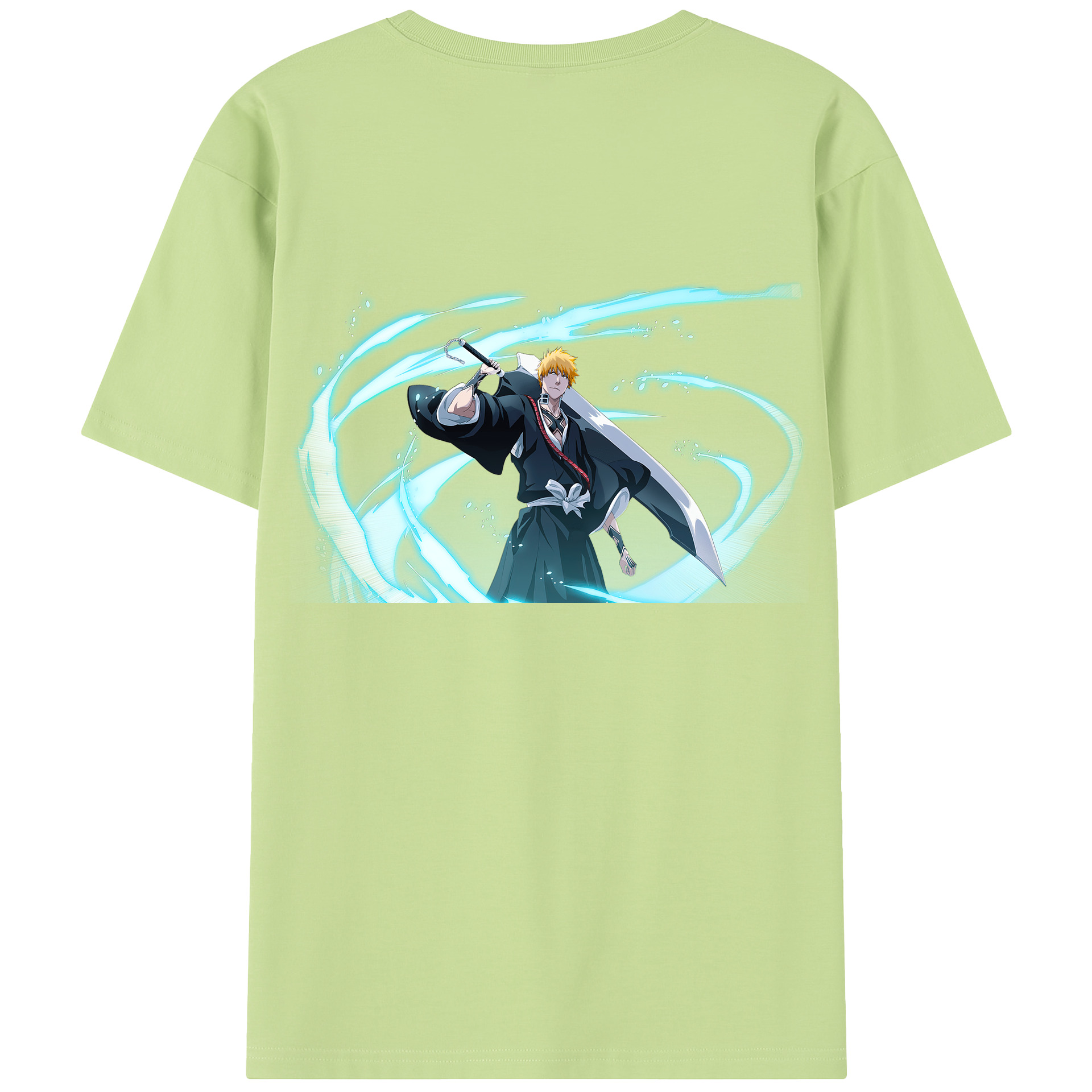 （画像用） ブリーチ 黒崎一護（くろさき いちご）BLEACH Kurosaki Ichigo 綿100％半袖Tシャツ（背面プリント）
